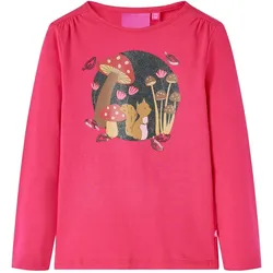 Kinder-Langarmshirt Knallrosa 140