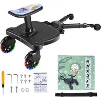 Universales Kinderwagen-Mitfahrbrett - Mit Sitz - LED-Räder - 1–2 Jahre - Verstellbare Halterung - Schwarz - Schwarz