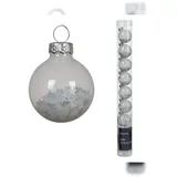 Christmas Decorations Kaemingk Weihnachtskugeln Glas mit Sternen gefüllt 3cm kleine Christbaumkugeln Weihnachtsbaumkugeln Christbaumschmuck Weihnachtsbaumschmuck Weiß transparent