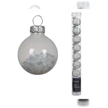 Christmas Decorations Kaemingk Weihnachtskugeln Glas mit Sternen gefüllt 3cm kleine Christbaumkugeln Weihnachtsbaumkugeln Christbaumschmuck Weihnachtsbaumschmuck Weiß transparent