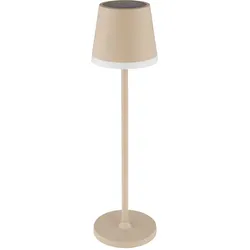 Solarleuchte Tischleuchte Außenlampe sandfarben Terrassenleuchte Tischlampe Balkon IP44 Spritzwasserfest Akku , LED warmweiß, DxH 11x41 cm