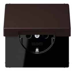 SCHUKO® Steckdose mit Klappdeckel (terre d’ombre brûlée 59)