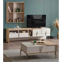JVmoebel TV-Board 43 cm x 53 cm x 70 cm Beige Holz