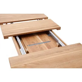 MCA Furniture Esstisch Säulentisch Managua Bootsform | Eiche Bianco massiv | 180 x100 cm