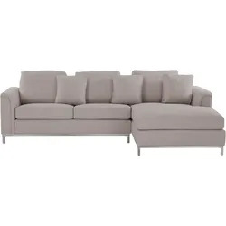 Linksseitiges Ecksofa OSLO Beige Stoff