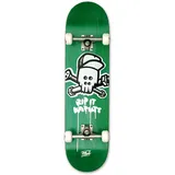 Mob Skateboard Skull 8.0 Complete - Komplettboard 31.875 x 8 Zoll - Holzboard aus Ahornholz - fertig montiert - Anfänger und Profi Skateboard für Jugendliche, Erwachsene - Rip It Kaputt - Grün