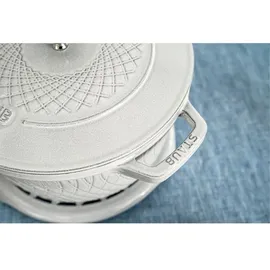Staub Cocotte Twister Schmortopf rund, 20cm weißer Trüffel