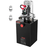 Vevor 12 Qt Hydraulikaggregat doppeltwirkende Kippanhängerpumpe, maximaler Öffnungsdruck 22 MPa und Fördermenge 3,4 L/min, 12 V DC Hydraulikpumpe mit Metallbehälter für Kippanhänger Schwarz