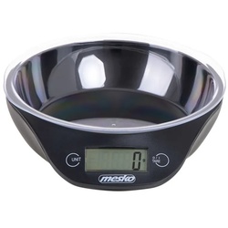 Mesko MS3164 Küchenwaage Digital mit Schüssel 0,7L, Maximalgewicht 5 Kg/ 11Lb, Hohe Präzision, Schwarz
