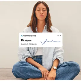 Withings ScanWatch Light 37 mm sand, Sport Fluorelastomer-Armband weiß/rosegold