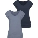 H.I.S. Funktionsshirt H.I.S, Damen, Gr. 36/38, blau (marine), Obermaterial: 87% Polyester, 13% Elasthan, figurumspielend hüftlang, Shirts Funktionsshirt, ärmellos, figurfreundlicher Schnitt, ideal für Sport und Wandern