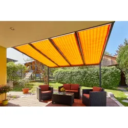 Gutta Seilspannmarkisen 115,5 x 290 cm Golden Crops | orange gestreift