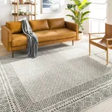 Surya Monaco Teppich Wohnzimmer, Boho, großer Teppich Kurzflor Boho-Wohnzimmerteppich Beige,