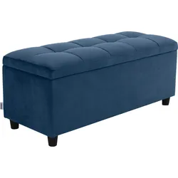 Bettbank "Abgesteppt" Sitzbänke Gr. B/H/T: 100 cm x 42,5 cm x 40 cm, Microfaser, blau Bettbänke