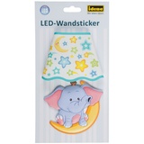 IDENA Wandsticker Lampe Elefant, 21x13cm, LED