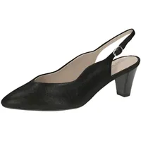 CAPRICE Slingpumps aus Leder Spitz, Schwarz (Black Metallic), 39