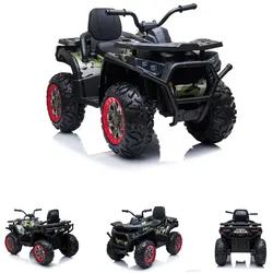 ES-Toys Elektro Kinderquad MP3, USB, Batterieanzeige, Stoßdämpfer, 2x12V Motoren dunkelgrün