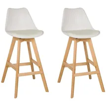 hjh living Barhocker SCANDI HIGH 2er Pack Kunstleder 2er Set  weiß