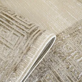 Sehrazat Teppich SEHRAZAT "Venus 7798", beige (beige, creme), B:200cm H:11mm L:300cm, Obermaterial: 60% Polyester, 40% Polypropylen, Teppiche, Teppich, Kurzflor, Orient Vintage Optik, mit Fransen, Wohnzimmer