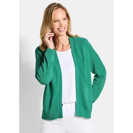 GOLDNER Strickjacke mit Strickbandblende Grün 44
