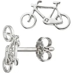 Paar Ohrstecker JOBO "Fahrrad", silber (silber 925), Ohrringe, Damen, Silber 925 (Sterlingsilber), 925 Silber