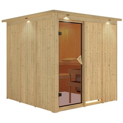 KARIBU Sauna »Valga«, für 4 Personen, ohne Ofen - beige