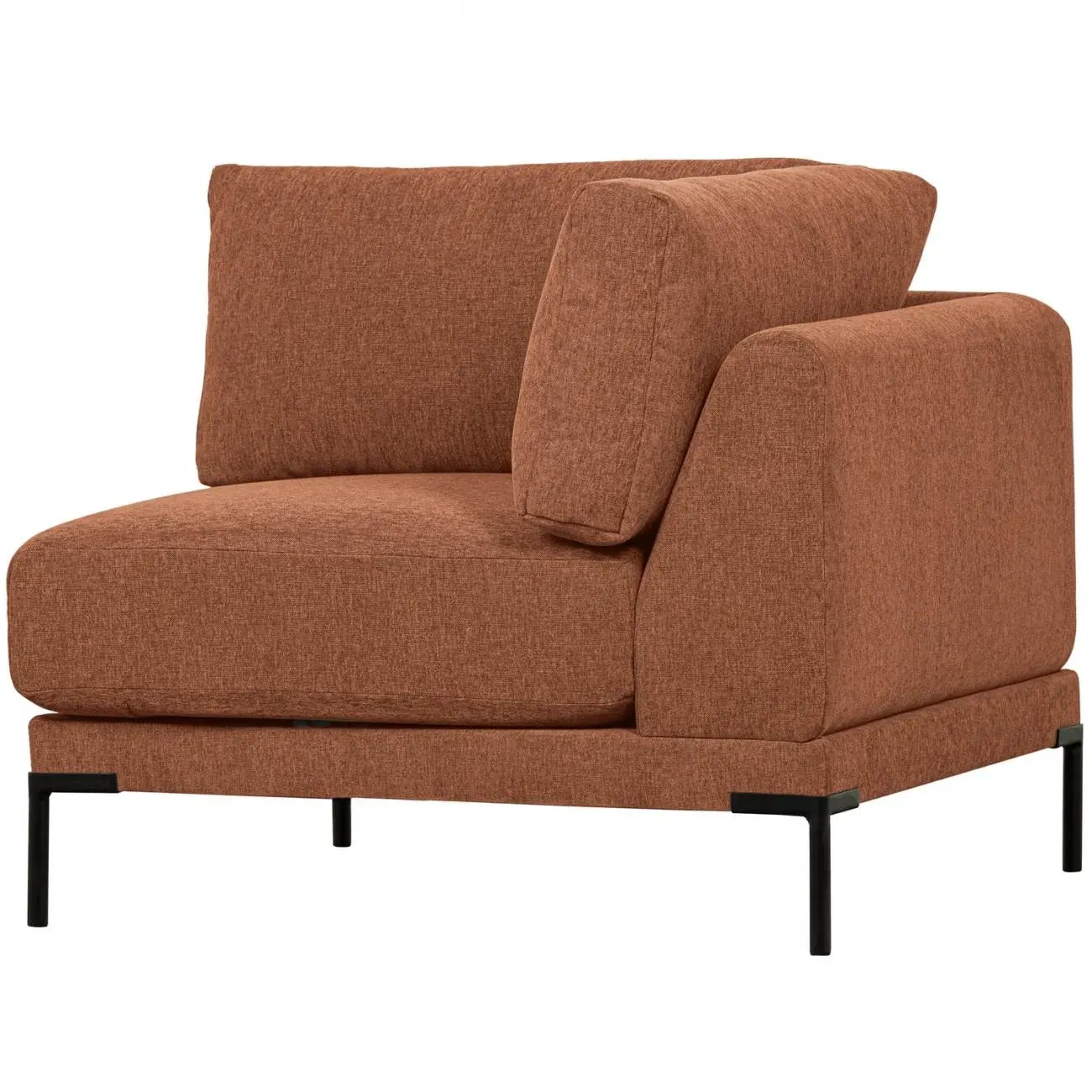Modulsofa Couple Eck-Element, Chenille-Stoff modern, rust orange, flexible Sitzlösung für Dein Zuhause