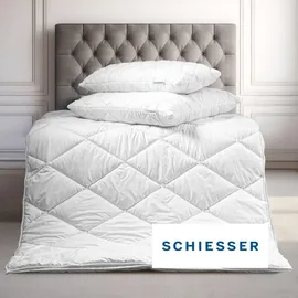 SCHIESSER 4-Jahreszeiten Bettdecke Lykke | 2-teilige Steppdecke mit Druckknöpfen | Sommerdecke & Übergangsdecke kombinierbar | Oeko-TEX® Standard 100 155x220 cm