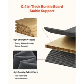 Vevor Bunkie Board Queen Size, 204x153 cm Faltbares Matratzenstützbrett mit Klettbändern, PP-Kern mit 600D Oxford-Gewebe, Anti-Durchhängen für Metallrahmen, Etagenbetten &