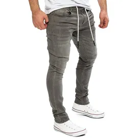 Yazubi Slim-fit-Jeans Herren Sweathose in Jeansoptik Erik Schmale Jeans, mit Stretch-Anteil grau 29