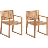 Beliani Sassari II Gartenstuhl 54 x 80 x 54 cm hellbraun 2 St.