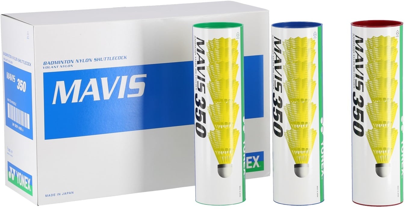 Yonex Badmintonbälle Mavis 350 Nylon gelb Dose 10x6er im Karton