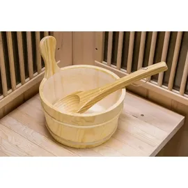 purehaven Infrarotsauna 160x210x200 cm für 6 Personen Saunaofen aus kanadisches Hemlock-Tannenholz Thermometer Schöpfkelle Saunasteine