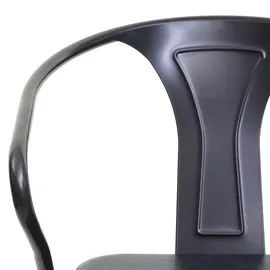 Mendler 2er-Set Esszimmerstuhl HWC-H10d, Stuhl Küchenstuhl Chesterfield Metall Kunstleder Industrial Gastronomie ~ schwarz-grau