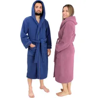 my home Unisex-Bademantel »Lillou«, Langform, Microfaser, Kapuze, Gürtel, weiche und kuschelige Qualität, für Damen und Herren, XS-3XL lila S | 120 cm