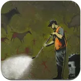 Untersetzer aus Kork – Banksy Whitewashing Lascal – 1 Stück (95 x 95 mm)