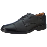 CLARKS Herren Clarkslite Cap Oxford, Black Leather, 45 EU