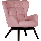 GUTMANN FACTORY Sessel "Luna" Gr. Flachgewebe-Polyester, Beine antikfarben, B/H/T: 75 cm x 86 cm x 90 cm, rosa (rosa antik) Einzelsessel Gestell antikfarben oder eiche natur