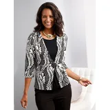 Witt Weiden 2-in-1-Shirt in schwarz-ecru-bedruckt | Gr.: 40