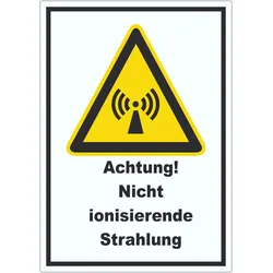 Achtung Nicht ionisierende Strahlung Aufkleber A7 (74x105mm)
