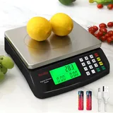 Digitale Küchenwaagen 30kg waage küche Edelstahl Digitalwaage mit LCD Display und Tara Funktion Digital Feinwaage mit PCS zählwaage ́, 3 Einheiten Konvertierung
