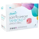 Beppy WET 8 Stück in der Box - einzeln hygienisch verpackt, feucht, ohne Faden - Soft + Comfort Tampons / Schwamm tampons, die Tampons für mehr Freiheiten während der Periode (Liebe, Sauna, Sport, Schwimmen)