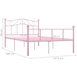 vidaXL Bettgestell Rosa Metall 140×200 cm