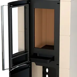 THERMIA Kaminofen Alpha Plus Stahl Schwarz/Abdeckplatte Weiß