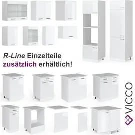 Vicco Küchenzeile Raul 240 cm weiß hochglanz