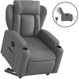 vidaXL Massagesessel Elektrisch 94,5 x 100 x 0 cm Dunkelgrau mit Aufstehhilfe