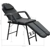 vidaXL Tragbarer Kosmetikstuhl Kunstleder 185x78x76 cm Schwarz