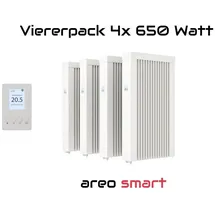 Evarmo Flächenspeicherheizung areo smart 4x 650 Watt digitales Thermostat mit LCD-Display