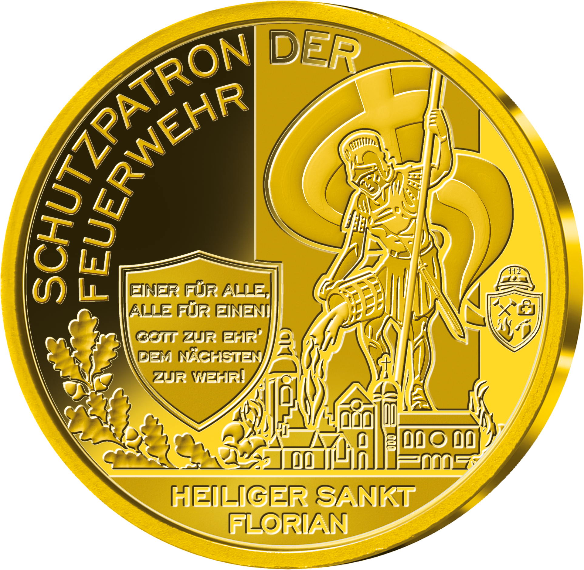 Die Sonder-Gold-Gedenkprägung „Heiliger Sankt Florian“