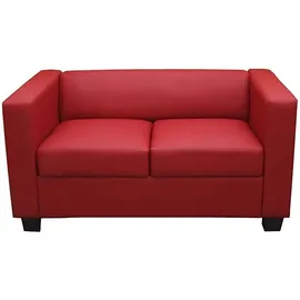 Mendler 2er Sofa Couch Loungesofa Lille ~ Kunstleder, rot